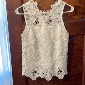 High neck lace top